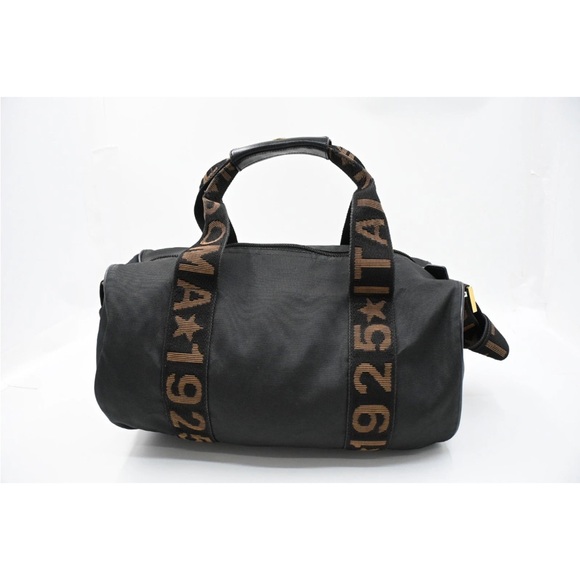 Fendi Black & Brown Canvas / Leather Medium Size Duffle Tote W / Pouch - Picture 2 of 13